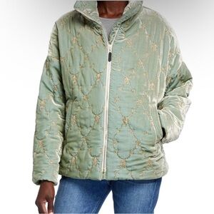 Johnny Was Mint Green Zaelia Lux Quilted VelvetPuffer Coat Size XS-S